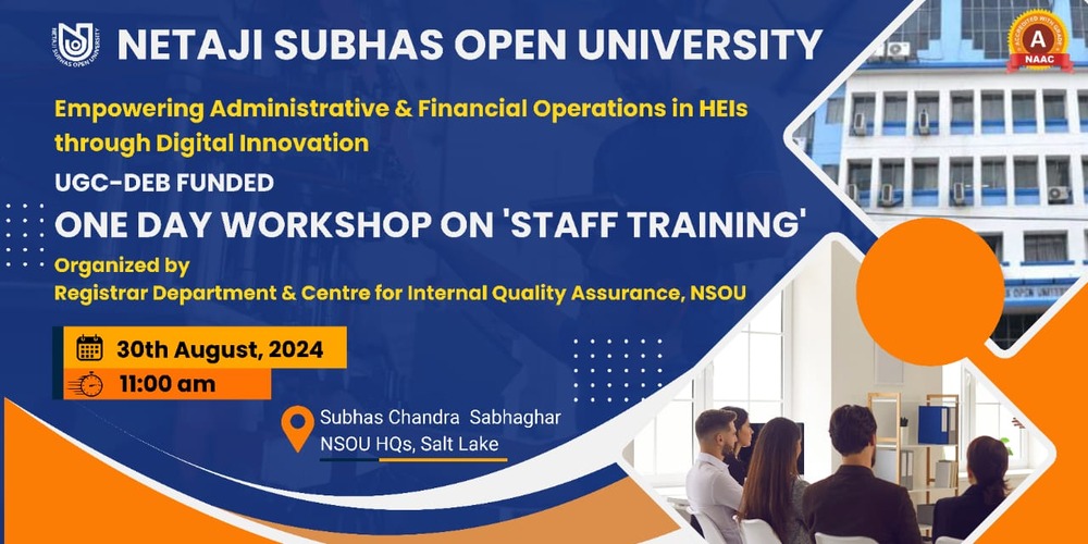 UGC-DEB funded One-Day Workshop on Staff Training on 30.08.2024